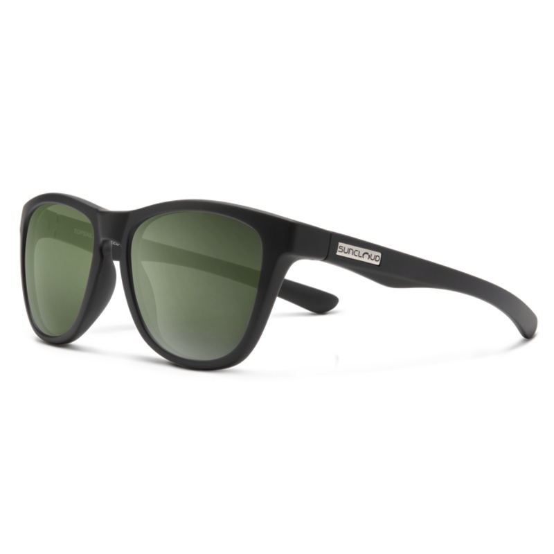 Suncloud Topsail Sunglasses – Matte Black + Polarized Gray Green Lens