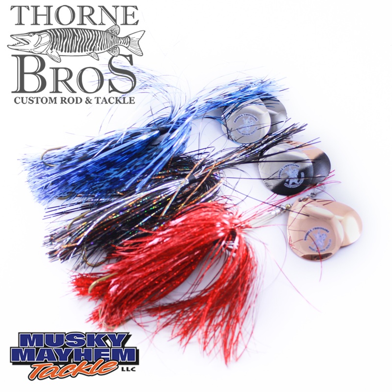 Musky Mayhem Double Showgirl|TB Custom Purple Cranberry|TB Custom Bluegill|TB Custom White Silver (Black Nickel)|TB Custom Ball Licker|TB Custom LOTW Green|TB Custom Martian Green|TB Custom Black Lightning|TB Custom Lemon Head|TB Custom Black Flame|TB Cus