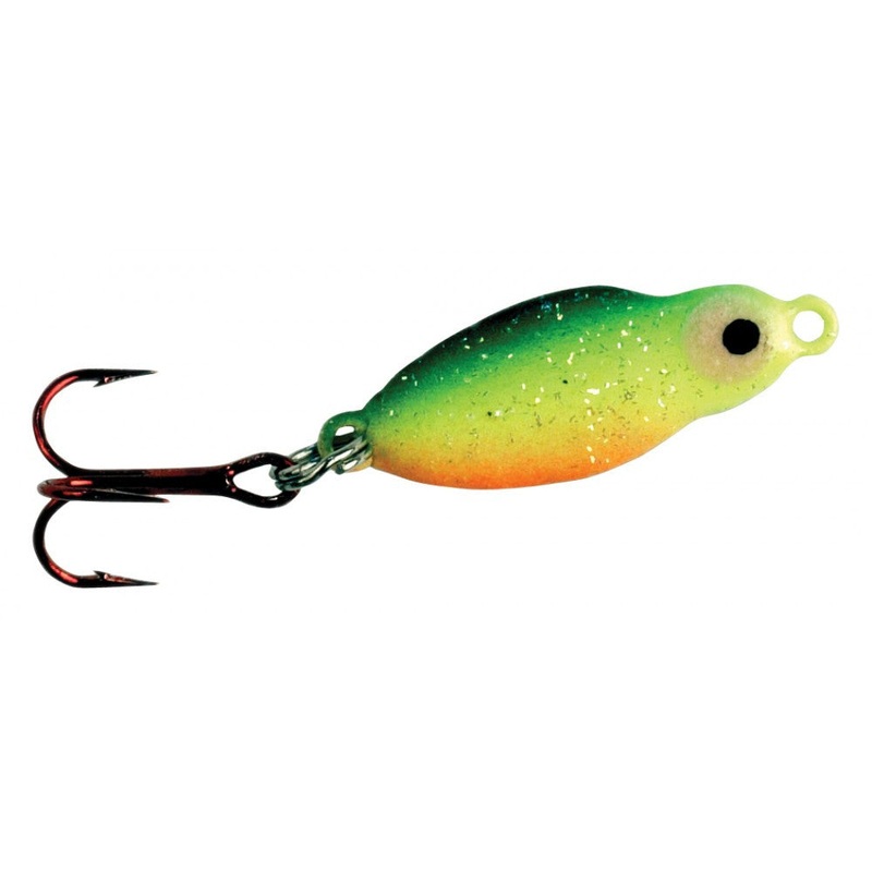 Lindy Frostee Spoon|1/16 oz|1/8 oz|Red|Chart|Blue Glow|Chart/Orange Glow|Gold Perch Glow|Moon Light Silver Glow|Silver Shiner|Golden Shiner|Firetiger|Perch