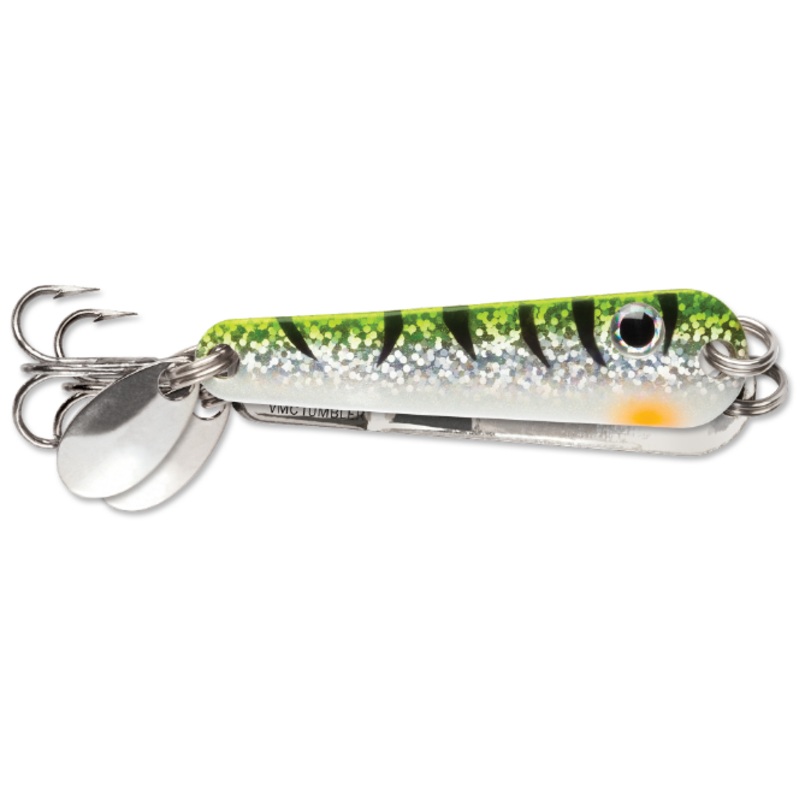 VMC Tumbler Spoon|1/12 oz.|1/8 oz.|Yellow Perch|Glow Blue Shiner|Glow Chart Shiner|Glow Firetiger|Glow Goldfish|Glow Green Fire UV|Glow Hot Perch|Glow Tiger|Glow Orange Fire UV|Glow Pink Fire UV|Glow Red Shiner|Gold Shiner|Perch|Glow Black Wonderbread|Glo