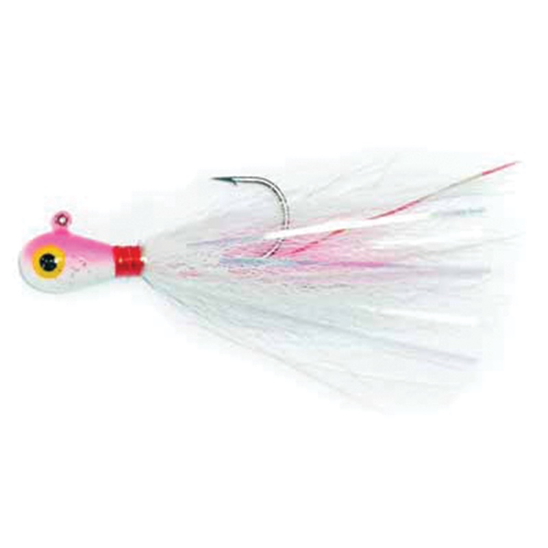 Hutch Tackle Bucktail Jigs|1/8 oz.|3/16 oz.|1/4 oz.|5/16 oz.|Pink/White|Perch|Purple Shiner Purple Pink|Blue Shiner Glow Blue|White Shiner Lime White|Purple Chartreuse|Blue Chartreuse Orange|Black