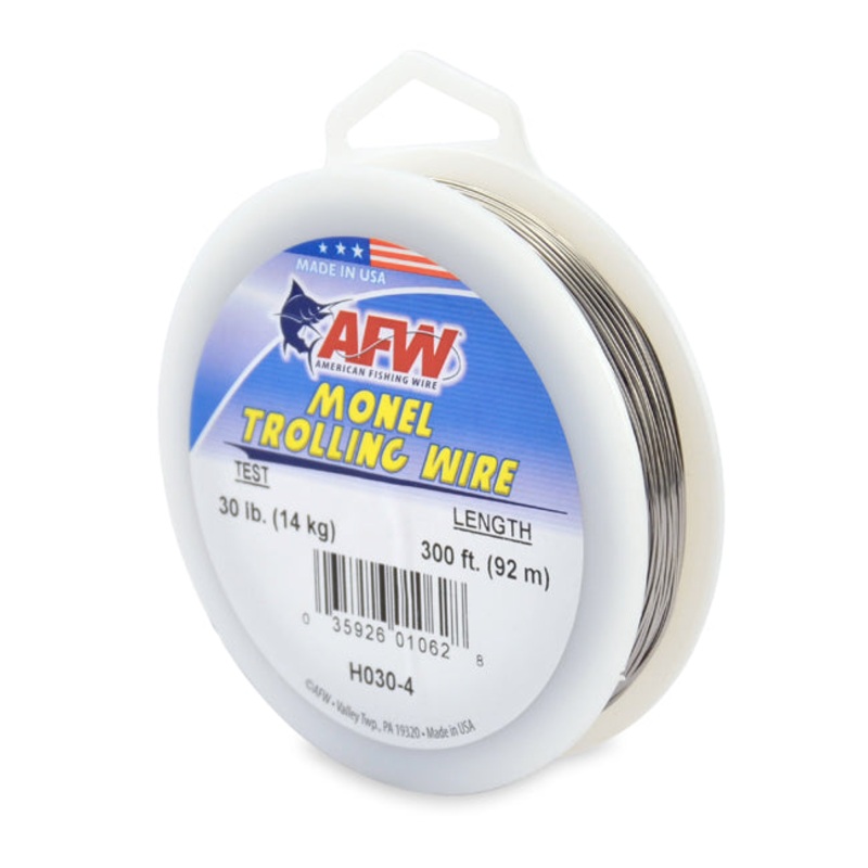 AFW Monel Trolling Wire|20 | – .018 in (.46 MM) – 300 Feet|30 | – .022 in (.56 MM) – 300 Feet|40 | – .025 in (.63 MM) – 300 Feet