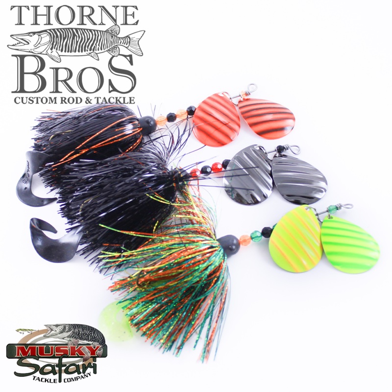 Musky Safari Hypnotizer JR|Nickel-Black-Silver|Black-Nickel/Black-Red|Black-Chartreuse|Orange-Black-Orange|Blue-Silver-Nickel|Brass-Walleye|Chartreuse/Orange-Firetiger|Black-Nickel-Black|Nickel-White-Silver