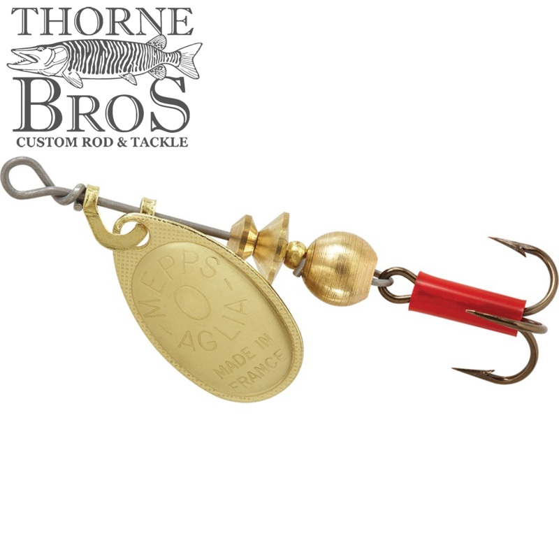Mepps Aglia Spinner-Plain|1/12 oz.|1/8 oz.|1/3 0z.|Gold|Gold Red White|Hot Fire Tiger|Silver
