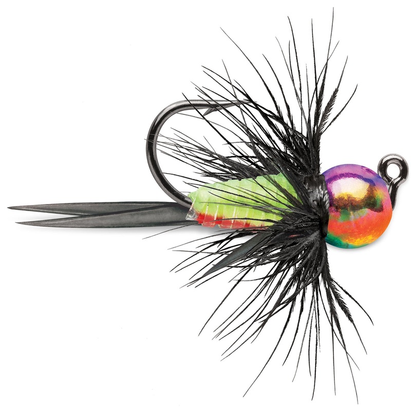 VMC Tungsten Bullfly Jig|1/16oz.|1/32oz.|1/64oz.|Metallic Rainbow|Glow|Glow Chartreuse|Glow Pink|Green Orange Glow|Metallic Gold|Metallic Red|Metallic Silver|Orange Chartreuse Glow|Glow Purple