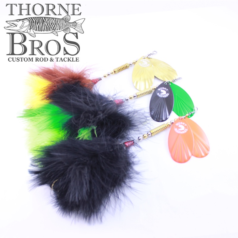 Musky Madness Maribou Tail|Black Green Chartreuse/Green Black|Brown Yellow/Gold|Black/Silver|Black/Orange|Chartreuse Black/Chartreuse Black|Black/Black