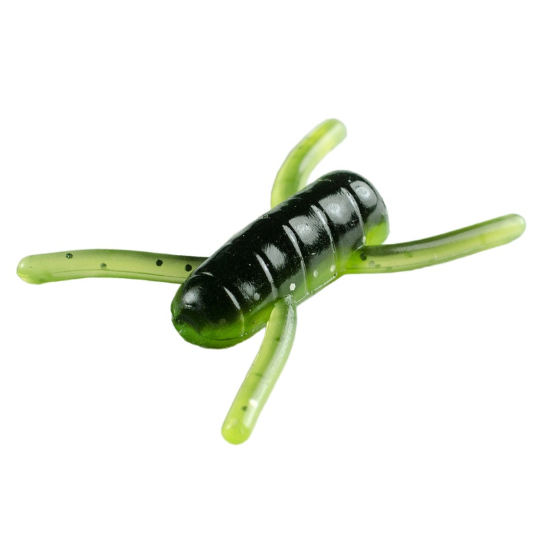 Panfish Plastics Bream Bug|Black|Bumble Bee|Crawdad|Green Lagoon