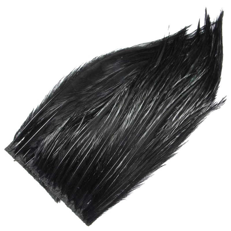 Hareline Bugger Hackle Patch|Black|Grizzly|Grizzly Olive|Grizzly Brown|White|Brown