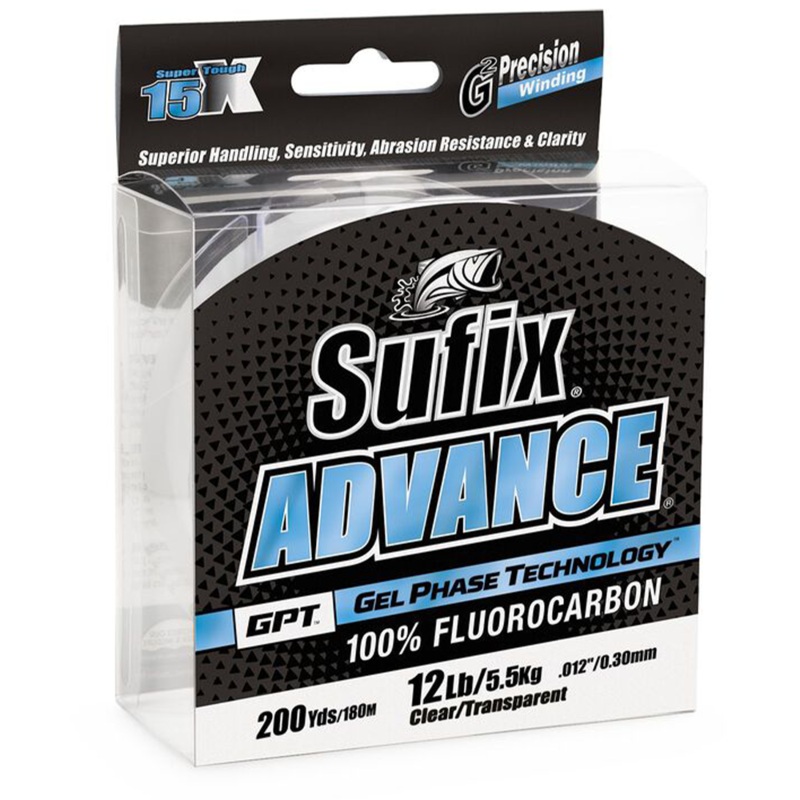 Sufix Advance Fluorocarbon|4lb. 200yd.|6lb. 200yd.|8lb. 200yd.|10lb. 200yd.|12lb. 200yd.|14lb. 200yd.|17lb. 200yd.|20lb. 200yd.|25lb. 200yd.|Clear