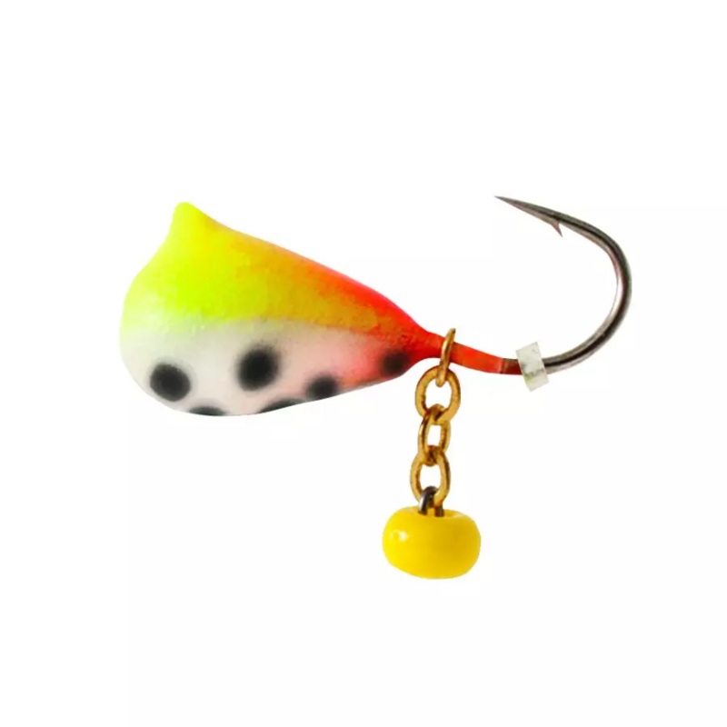 Clam Dingle Drop|12 (1/16 oz.)|14 (1/32 oz.)|XL 10 (1/32 oz.)|Gold|Chartreuse/Orange Glow Spot|Chartreuse/Pink Glow Spot|Chartreuse/Blue Glow Spot|Glow Red|Glow Blue
