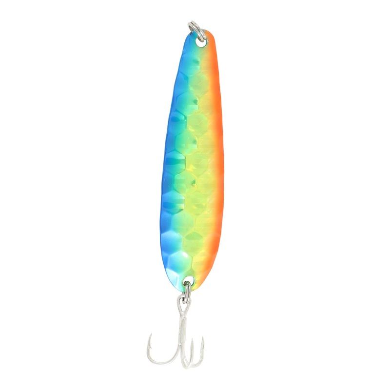 Clam Peg Flutter Spoon|4 (5/16 oz.)|Parrot|Rainbow Flash|Pink Lightning|Rusty Craw|Firetiger|Orange Tiger|Watermelon|Orange Bread