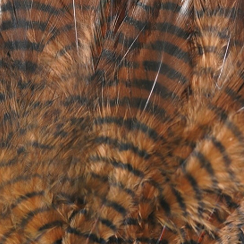 MFC Barred Saddle Hackle|Brown/Black|Burnt Orange/Black|Chartreuse/Black|Olive/Black|Purple/Black|Tan/Black|Yellow/Black|White/Black