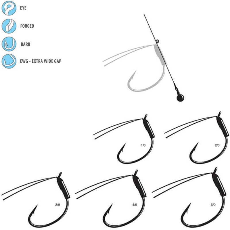 Gamakatsu Wicked Wacky Hook|1/0 3pk|2/0 3pk|3/0 3pk|4/0 3pk|5/0 3pk|Black