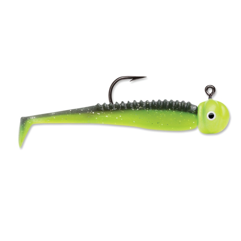 VMC Boot Tail Jig|1/16 oz|1/32 oz|Black Chartreuse Glow|Glow|Glow Chartreuse|Glow Pearl Red|Glow Shiner|Green Orange Glow|Orange Chartreuse Glow|Pink Chartreuse Glow