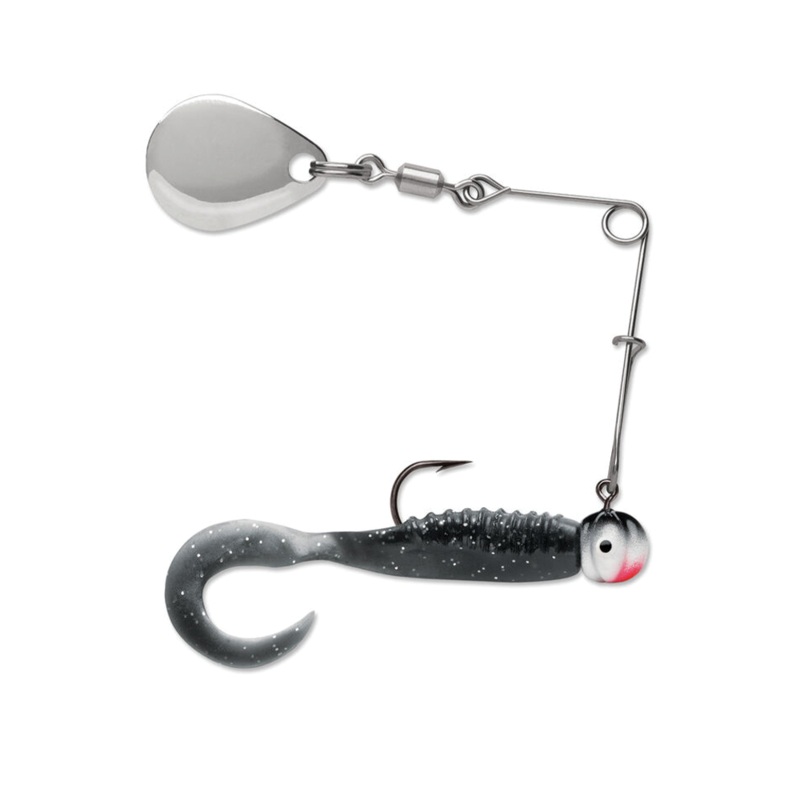VMC Curl Tail Spinnerbait|1/16 oz|1/8 oz|Crappie Minnow|Black Chartreuse Glow|Green Orange Glow|Pink Chartreuse Glow|Pearl White|Red Pearl Glow