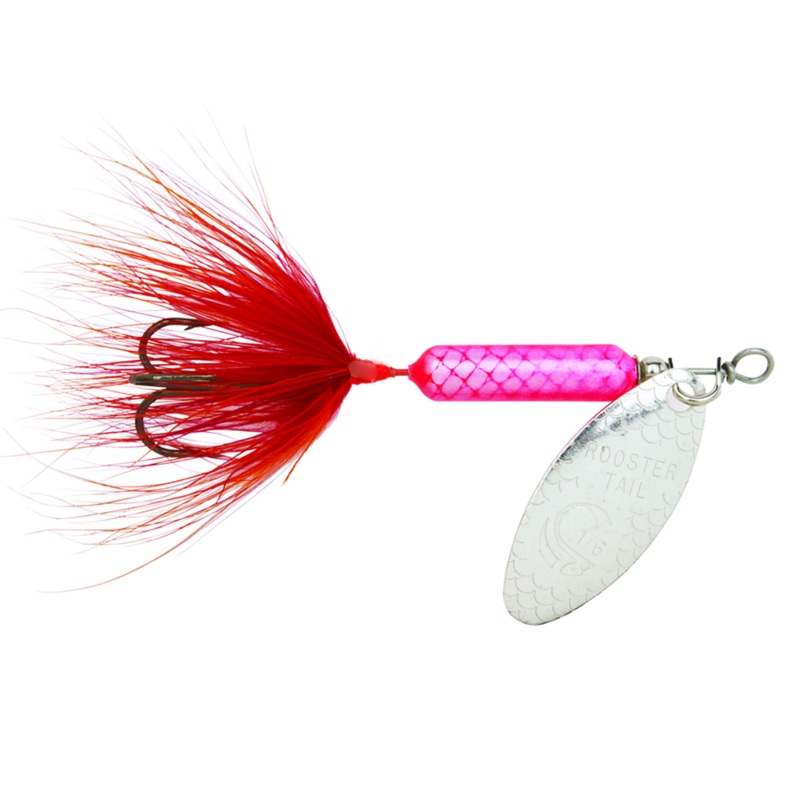 Yakima Roostertail Spinner|2.75″ 1/4oz.|Flame|Firetiger|Glitter Firetiger|Pink|White|Yellow|Rainbow Tiger