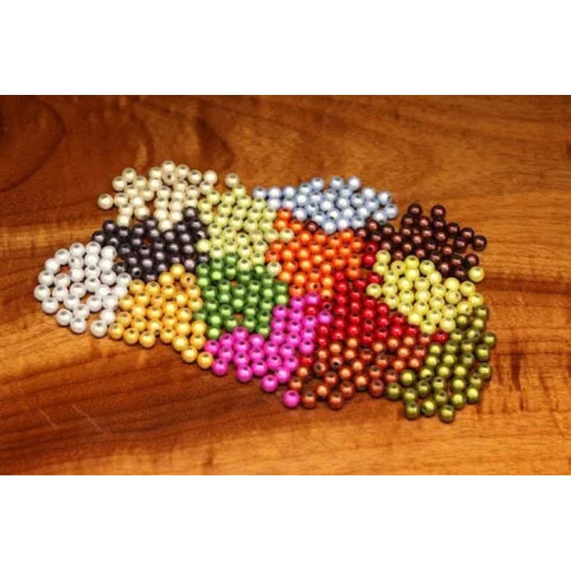 Hareline 3D Beads (Plastic)|4mm|6mm|Black|White|Red|Brown|Green Olive|Pale Minnow Blue|Orange|Gold