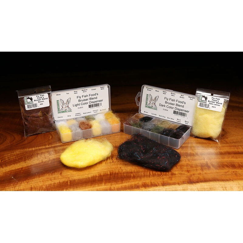 Hareline Dubbin Dispensers|Bruiser Blend – Dark Colors|Bruiser Blend – Light Colors|Hare’E Ice Dub|Ice Dub|Steelhead Ice Dub|Ice Dub II|Senyo’s Laser Dub|Senyo’s Laser II Dub|Scud Dub|Superfine Dry Fly Dub