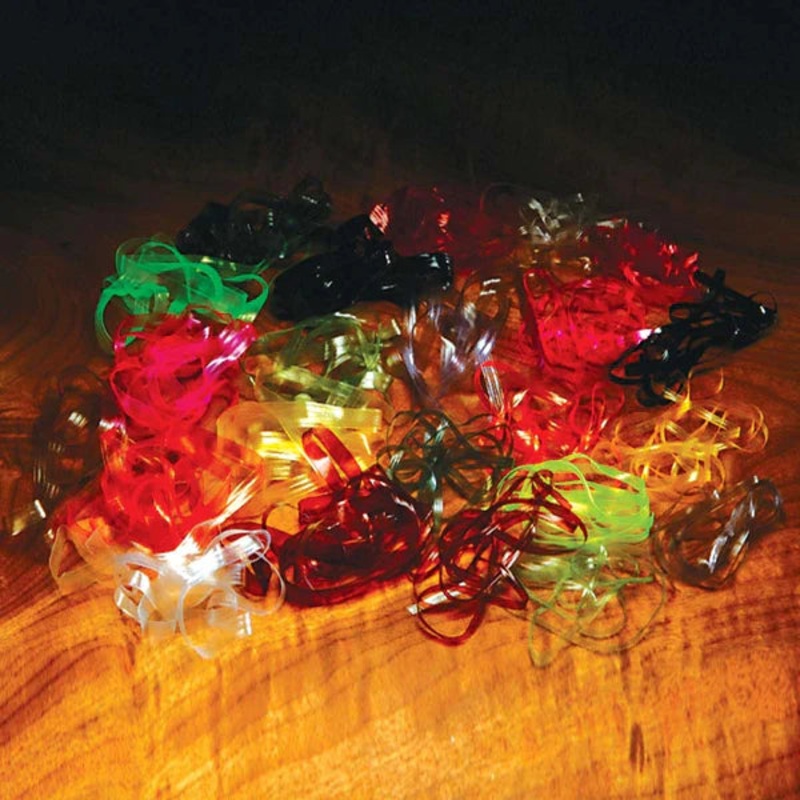 Hareline Scud Back|1/8″|Black|Clear|Gray|Light Olive|Orange|Pink|Red|Tan