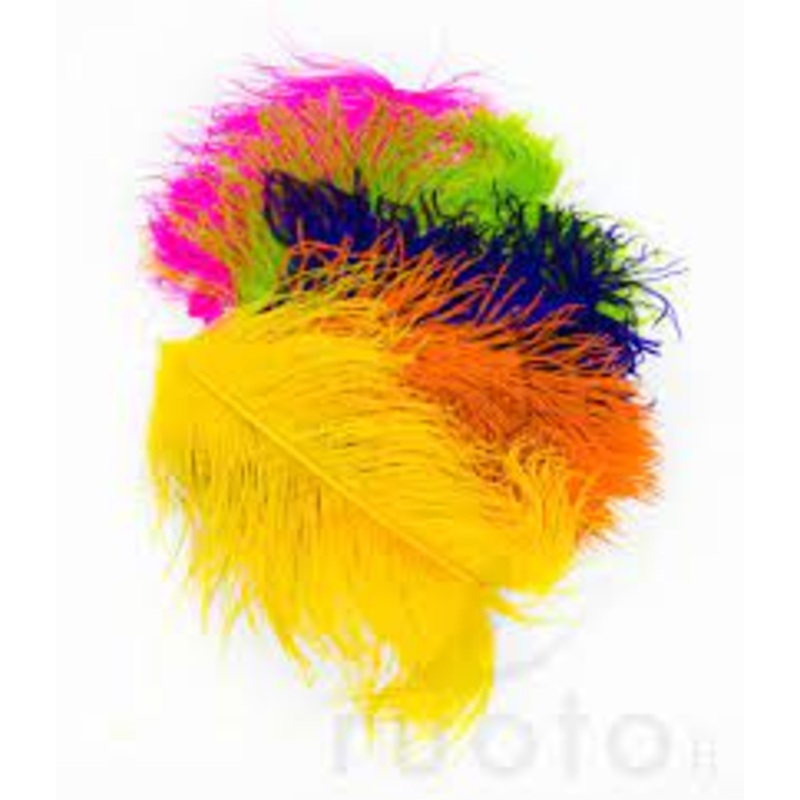 Wapsi Ostrich Plumes|White|Yellow|Orange|Dun|Tan|Ginger|Brown|Red|Olive|Purple|Black|Pink|Fluorescent Chartreuse|Fluorescent Pink