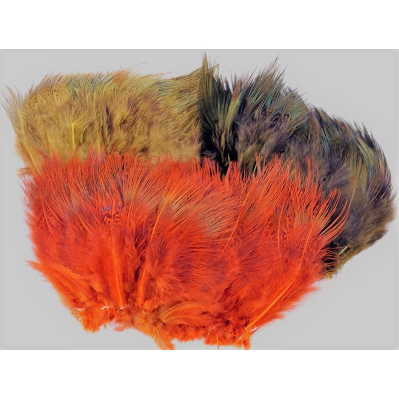 Wapsi Ringneck Rump Hackle|Black|Golden Yellow|Olive|Orange|Purple