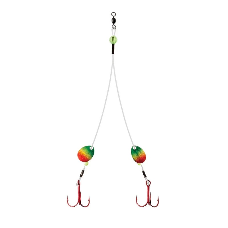 Clam BigTooth Rig||2 Hook|1/0 Hook|Fluorocarbon|Wire|Red|Gold|Firetiger