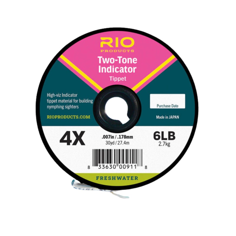 Rio Two-Tone Indicator Tippet|2x (8.5|) Pink/Yellow|4x (6|) Pink/Yellow|1x (11|) Black/White|4x (6|) Black/White