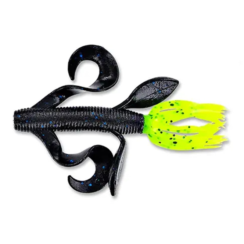 Yamamoto 4 Kreature|4″ (7pk)|Black & Blue Flake Body/156 Tail|Black & Blue Flake Body/Clear Blue Tail|Black Large Blue Flake|Green Pumpkin With Green & Purple Flake|Green Pumpkin Large Black Flake|Green Pumpkin With Purple & Copper Flake
