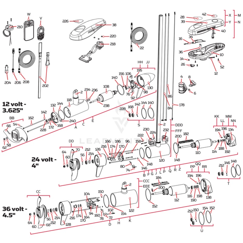 Minn Kota SEAL & O-RING KIT 112# | 112LB THRUST | 4.5 P/N: 2881450