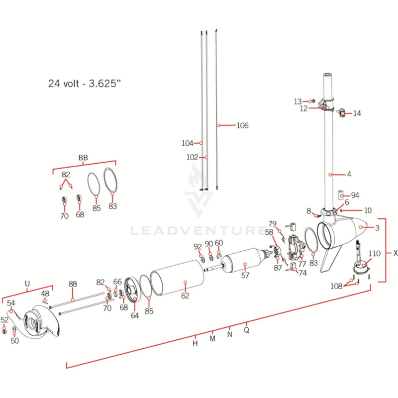 Minn Kota CTR HSG ASY 3.62 TX-MAGNETIZED P/N: 92-200-005