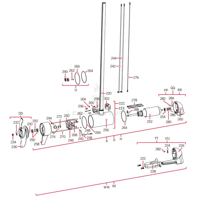 Minn Kota PLN END HSG/TRNDCR 4.5 MDI | 112 LB THRUST l 60 l TRANSDUCER l MDI P/N: 2773006