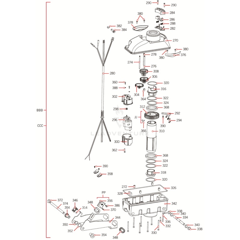 Minn Kota ASM,STEERING 24V w/ADPT,SCREWS | *80LB THRUST* P/N: 2776521