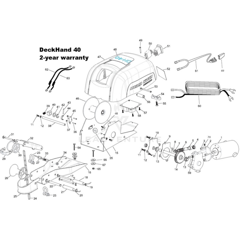 Minn Kota ASSEMBLY MOTOR/GEARBOX DH40 P/N: 2997816