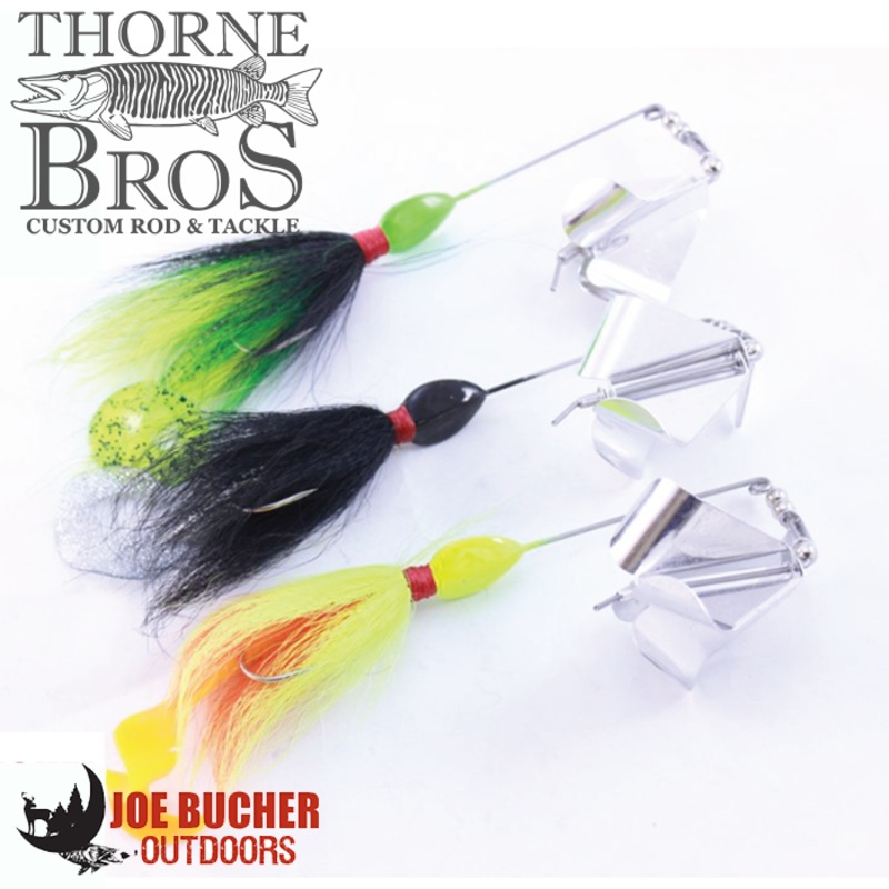 Bucher Slopmaster Buzzbait|Black/Nickel|Bullfrog|Firetiger Nickel