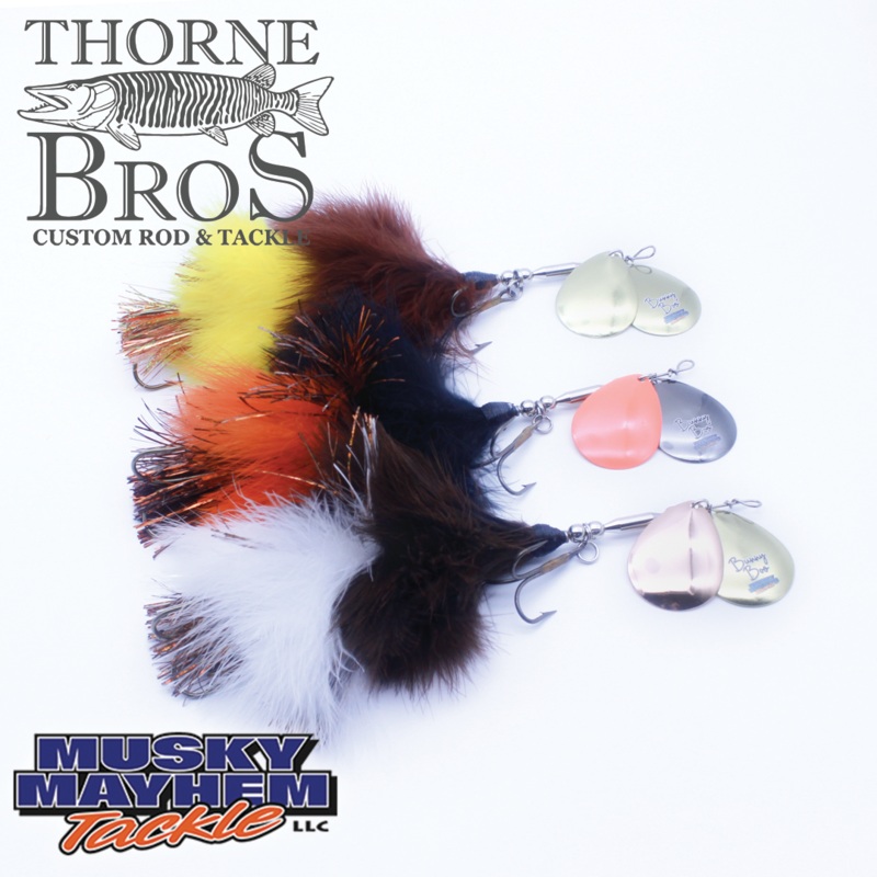 Musky Mayhem Bunny Boo|Black Black|Black Nickel|Brown Yellow|Bumblebee|Black Chartreuse|Walleye|Border Collie|Black Orange