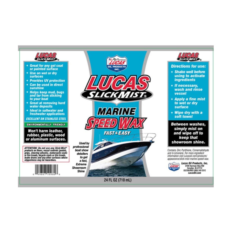 Lucas Slick Mist Marine Speed Wax 24oz. 10980