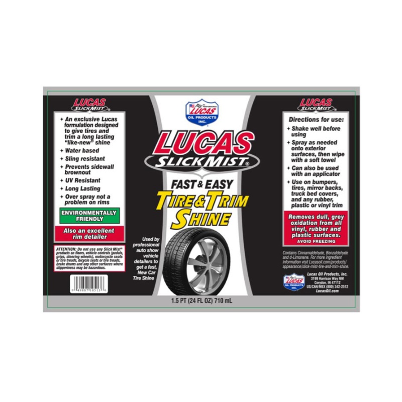 Lucas Slick Mist Tire and Trim Shine 24oz. 10513