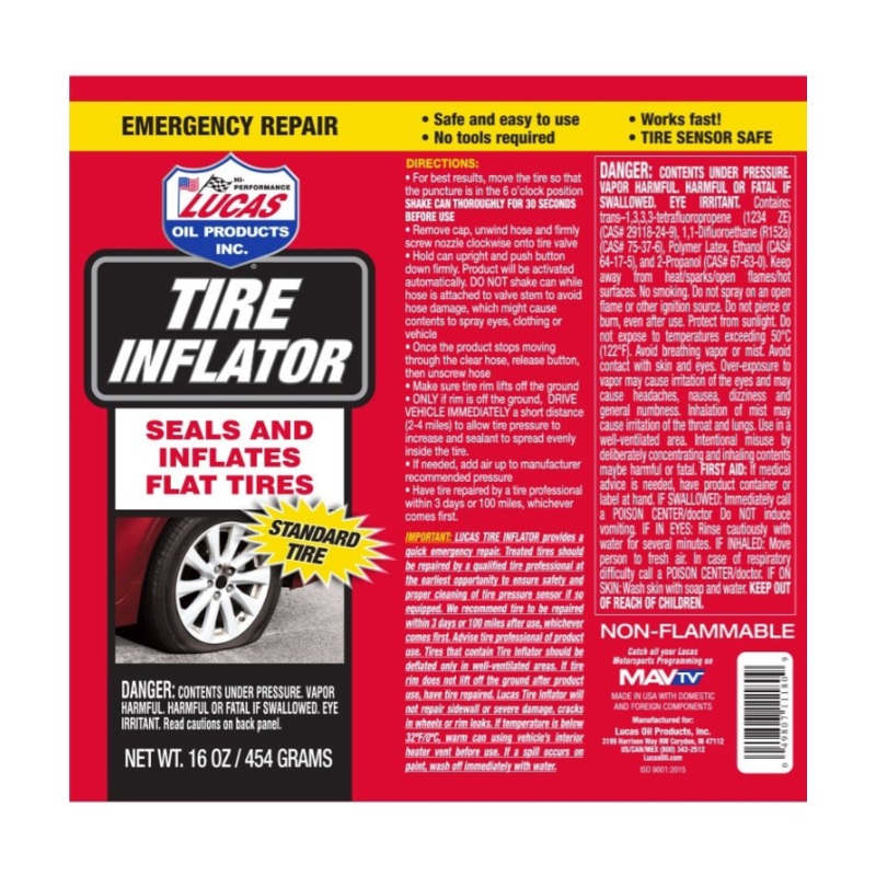 Lucas Tire Inflator 16oz 11180