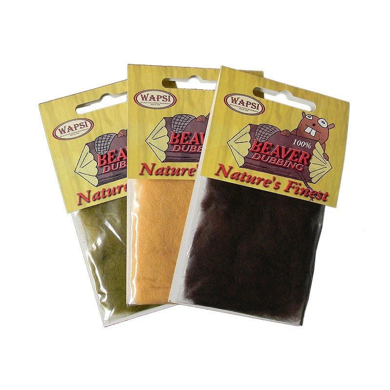 Wapsi Beaver Dubbing|Pale Yellow|Blue Dun|Tan|Olive|Black|Blue Winged Olive