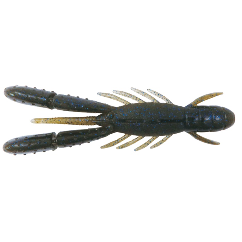 BottomUp Bulls Hog 3|3″ (7 Pack)|Dark Cinnamon Blue Flake|Light Pumpkin Purple & Olive|Weed Shrimp|Green Pumpkin Pepper