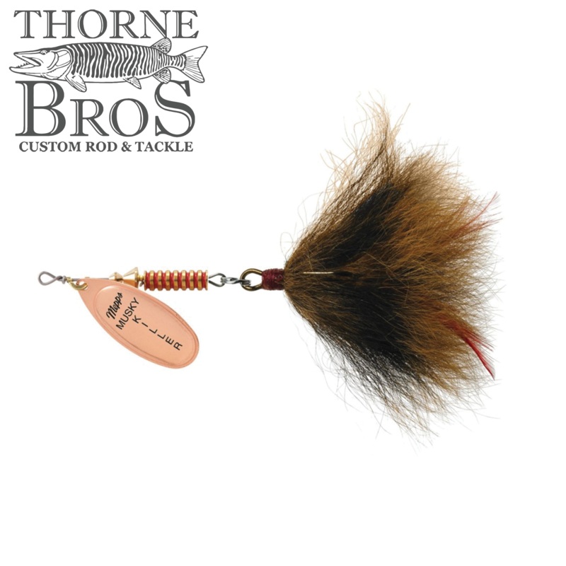 Mepps Musky Killer|Copper Brown|Red White Grey|Gold Brown|Silver White|Hot Firetiger|Hot Pink|Hot Orange/Black Orange