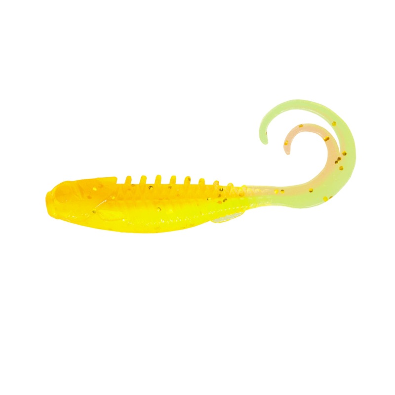 Northland Pan-Candy Grub|1.75″ (5 Pack)|Sunrise|Pearl White|Chartreuse Shad|Glo Fathead|Black|Smelt|Green Pumpkin|Pink Silver