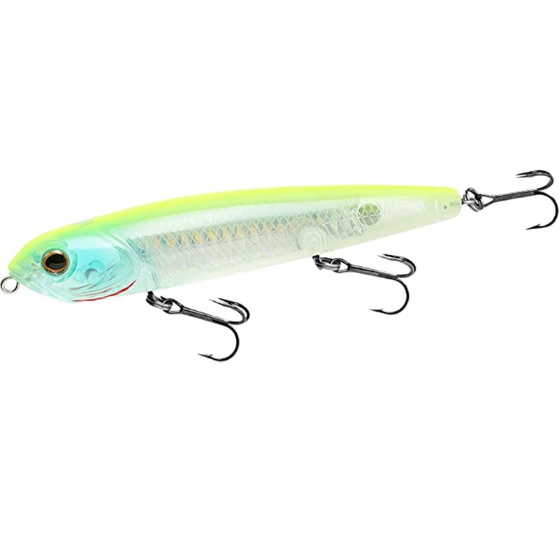Teckel Kicknocker|4.75″ – (4/5oz.)|Clear Ice|Chartreuse Shiner|Chrome