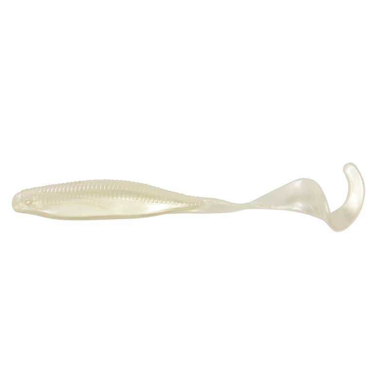 Z-Man Streakz Curly Tailz|7″ (3 Pack)|Pearl|Smoky Shad