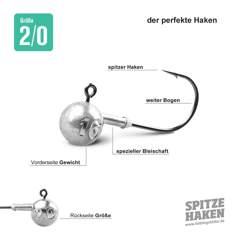 Spitze Haken 2/0|4.0 g|5.0 g|6.0 g|8.0 g|10.0 g|12.0 g|14.0 g|16.0 g|18.0 g|20.0 g|24.0 g