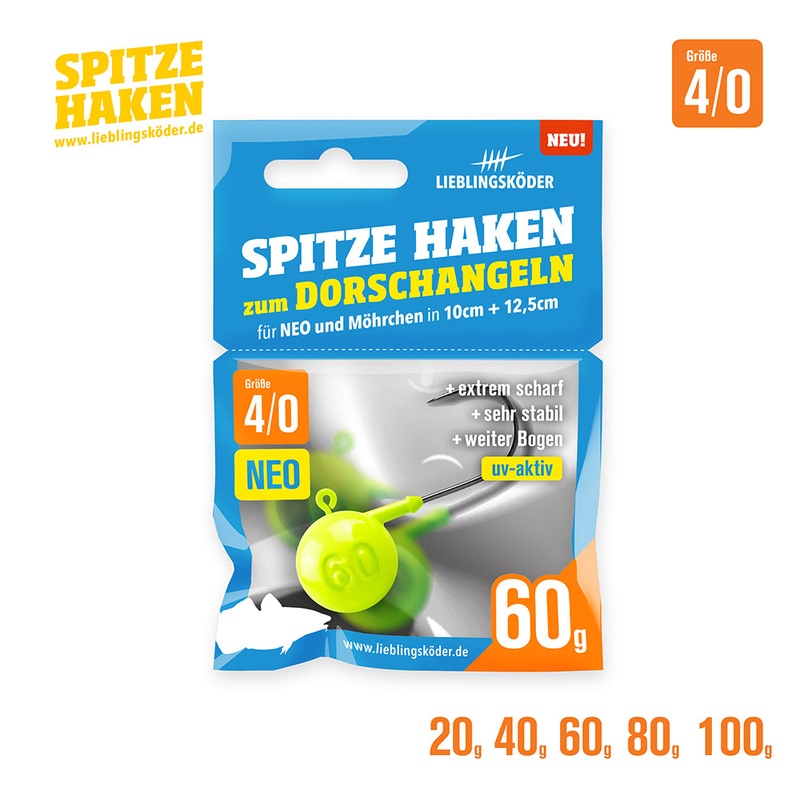 Spitze Haken 4/0 NEO / Dorschangeln