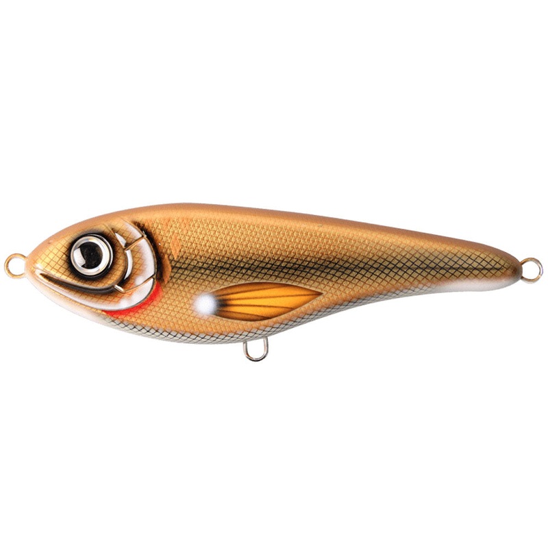 Buster Jerk 15 cm (Sinking)|Bemidji Blonde|Black Okoboji Perch|Blue Chrome|Classic Sucker|Cosmic Blue|Dawning|Dirty Rio Tetra|Dirty Roach|Fire Tiger|Golden Ridgeback|Golden Roach|Green Motoroil Pike UV|Green Tiger|Hot Pike|Jeppan|Lightning Perch|Neon Tige
