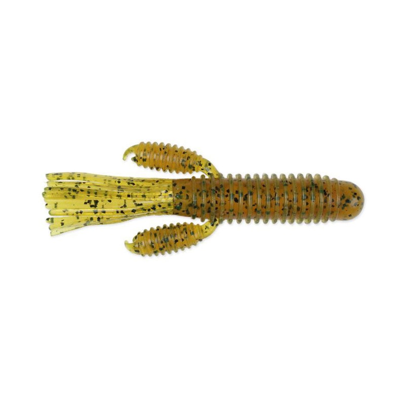 Craw Tube 4 (9,5 cm)|Spring Craw (Laminiert)|Motoroil Pepper|Green Pumpkin / Chartreuse|Motoroil PP. / Chartreuse