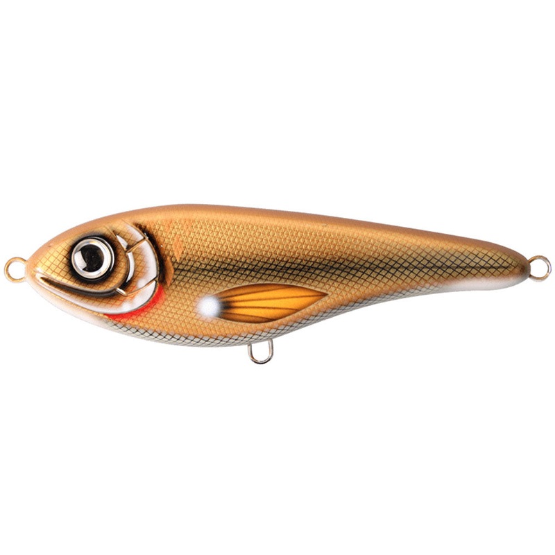 Buster Jerk 15 cm (Shallow)|Bemidji Blonde|Black Okoboji Perch|Black Shadow|Bloody Spotted Bullhead|Blue Chrome OB|Blue Fire|Classic Sucker|Cosmic Blue|Dawning|Dirty Rio Tetra|Dirty Roach|Fire Tiger|Golden Ridgeback|Golden Roach|Green|Green Mean|Green Mot