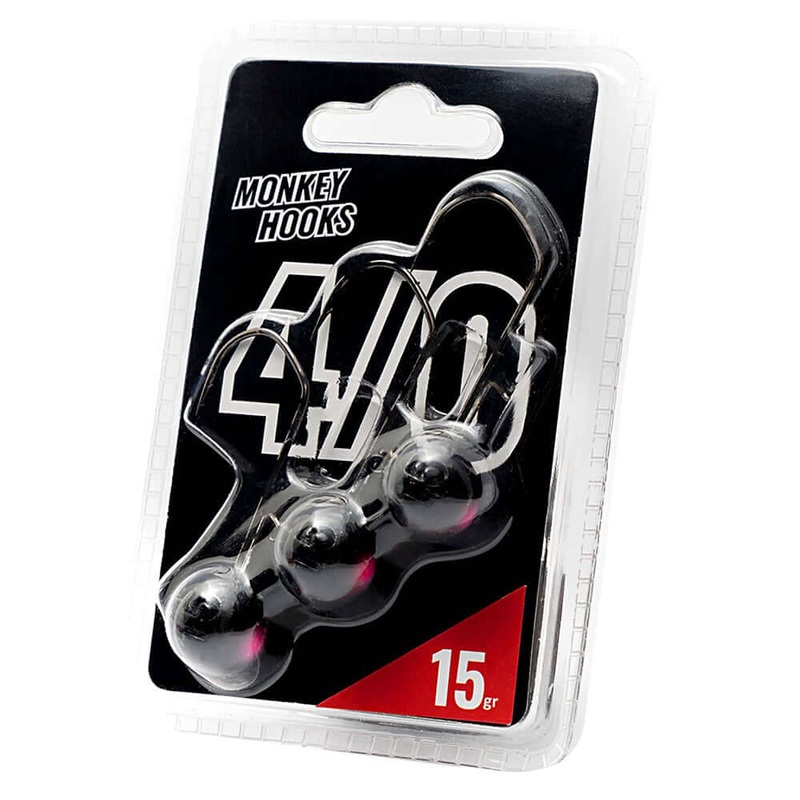 Monkey Hooks 4/0|Black – Pink|Green – White|Orange – Gelb|Raw|3.0 g|5.0 g|7.0 g|10.0 g|12.0 g|15.0 g|18.0 g|21.0 g|24.0 g